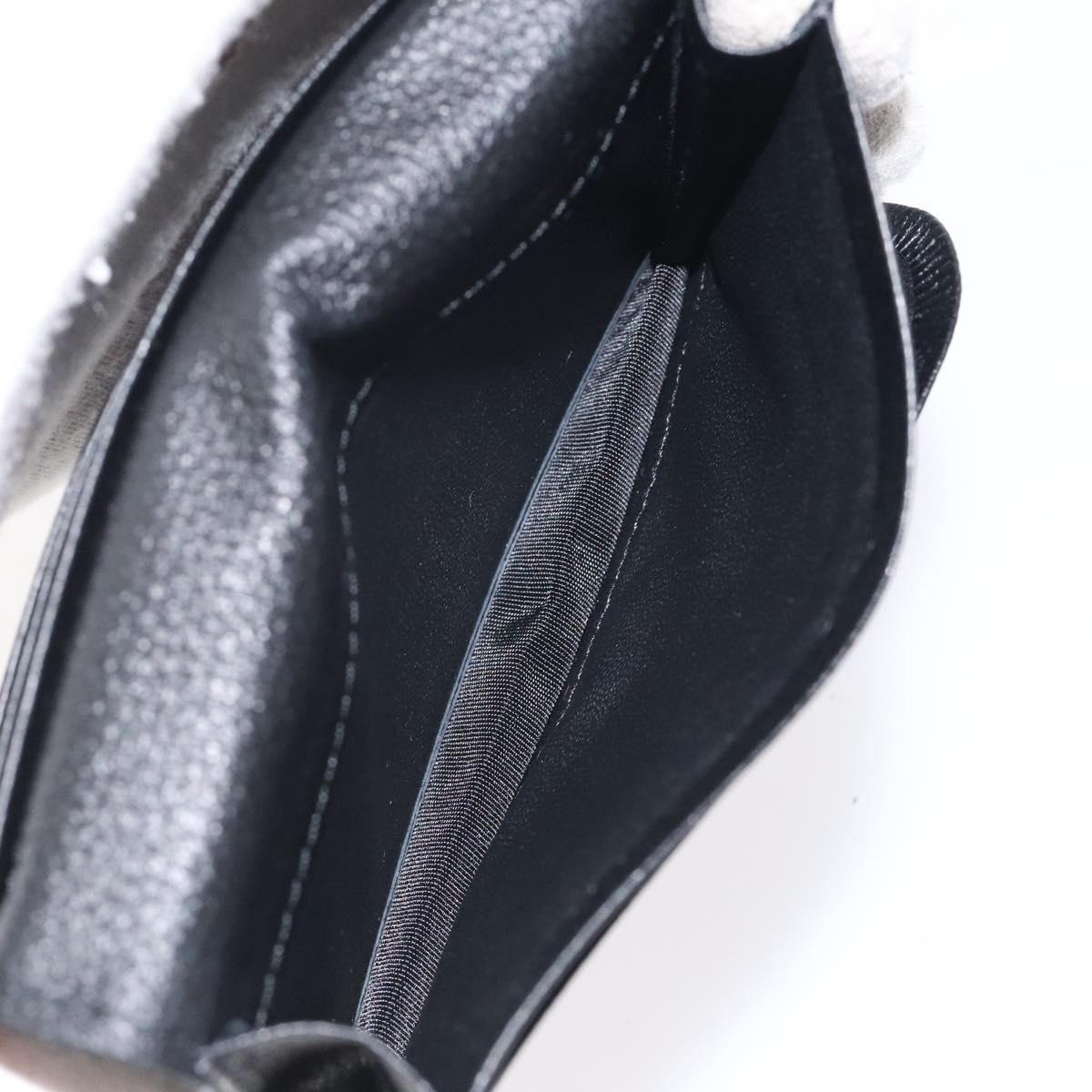 BURBERRY Card Case Leather Black Auth 123072