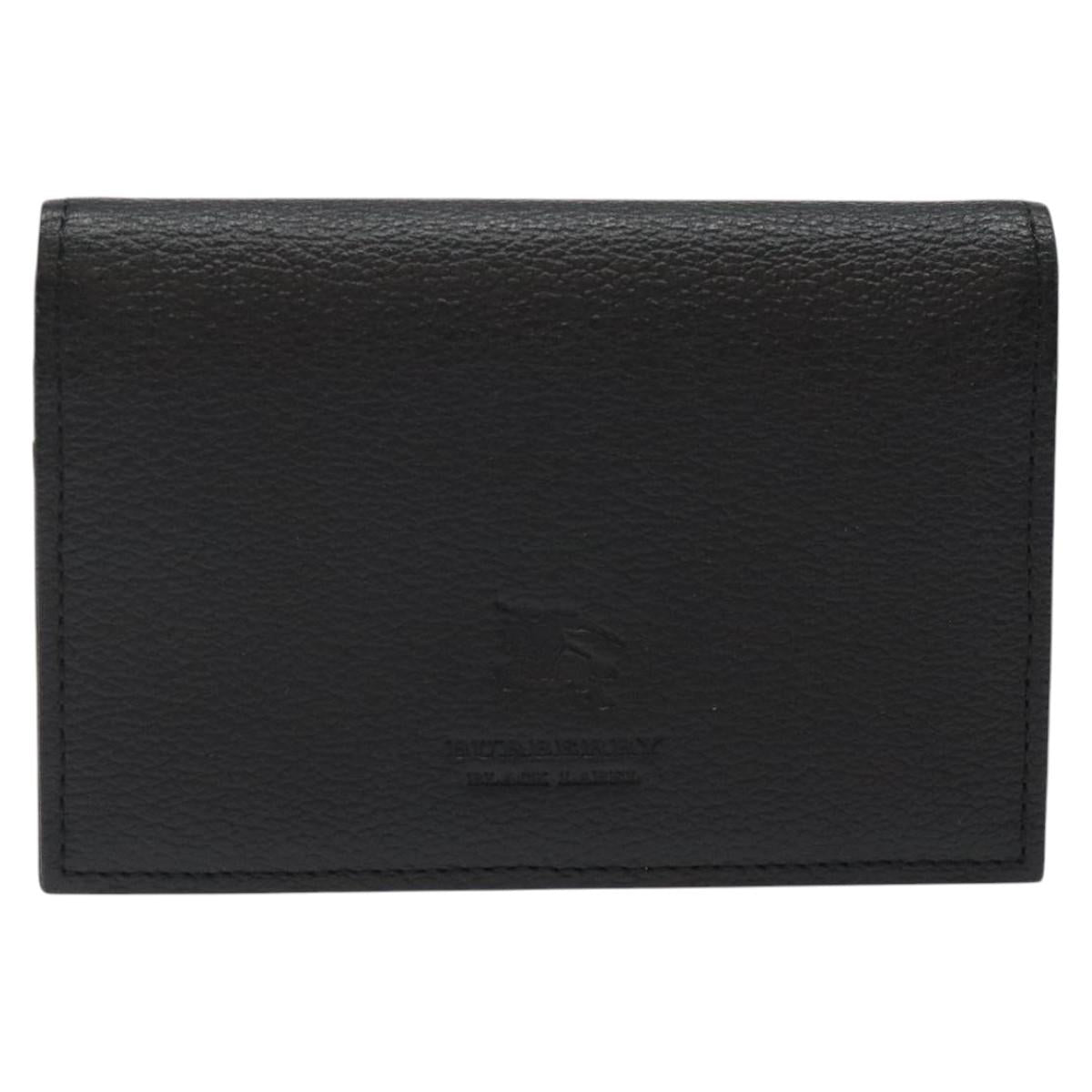 BURBERRY Card Case Leather Black Auth 123072