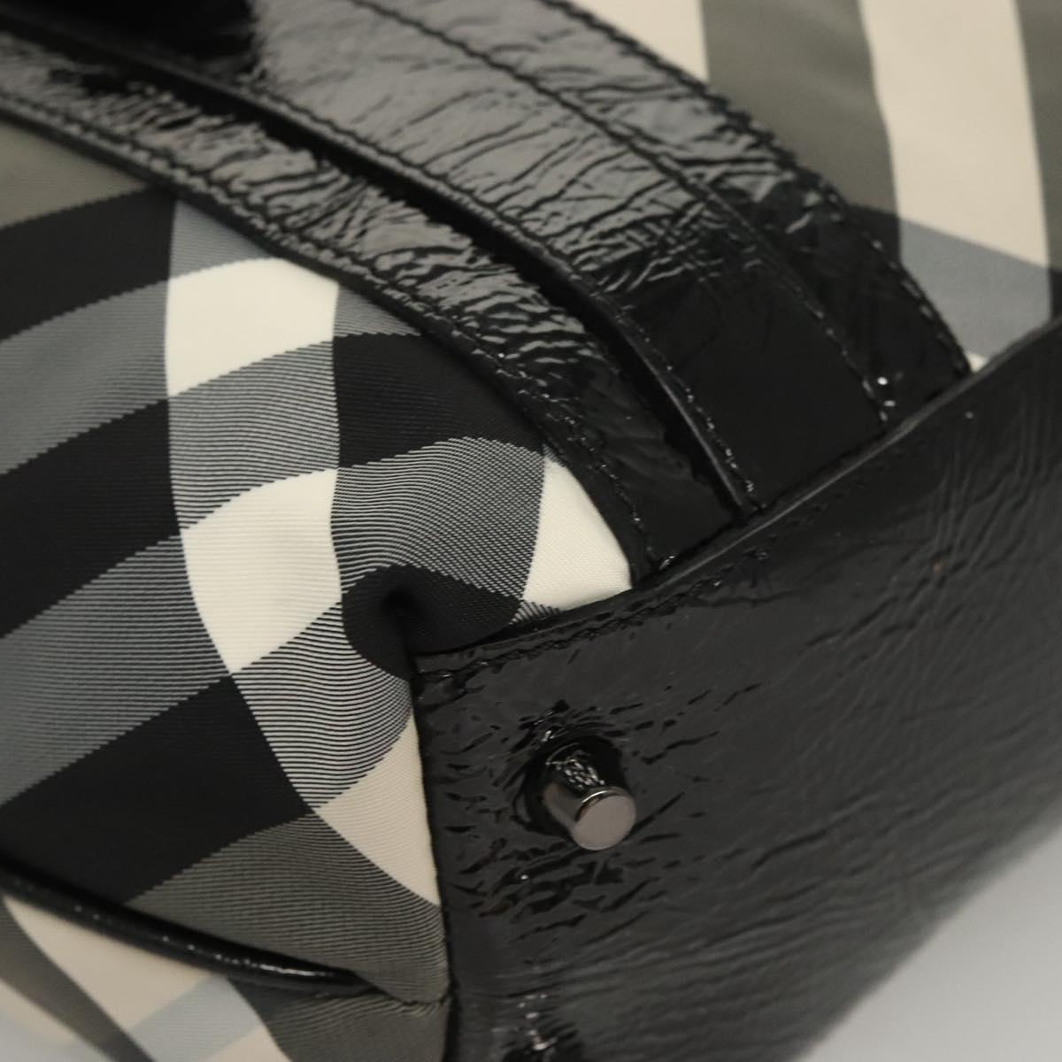 BURBERRY Nova Check Tote Bag Nylon Gray Auth 123098