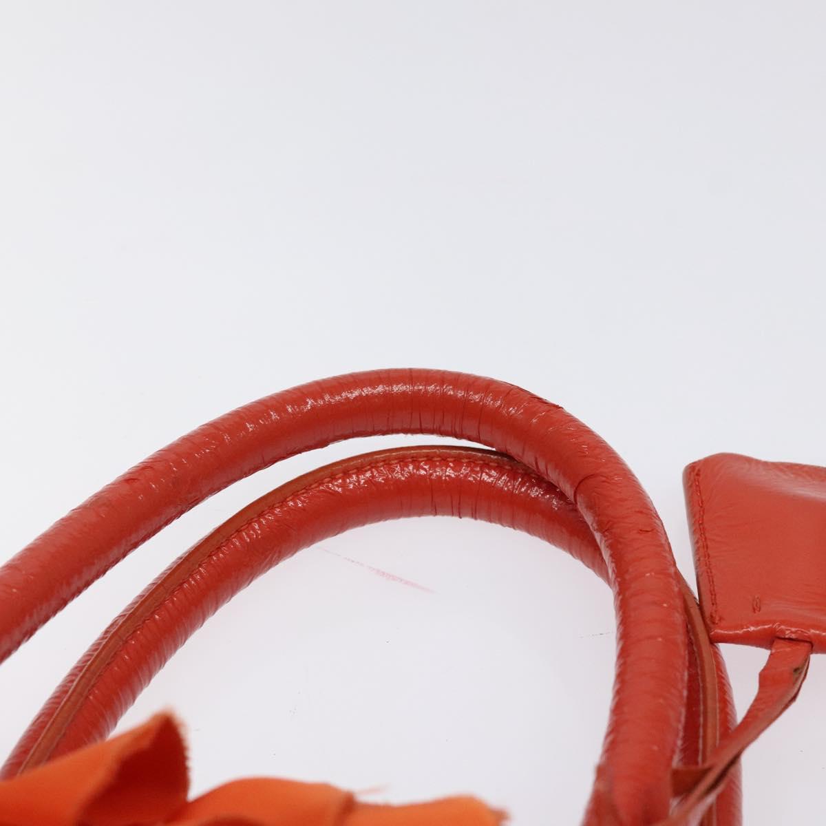 PRADA Hand Bag Nylon Orange Gold Auth 123099