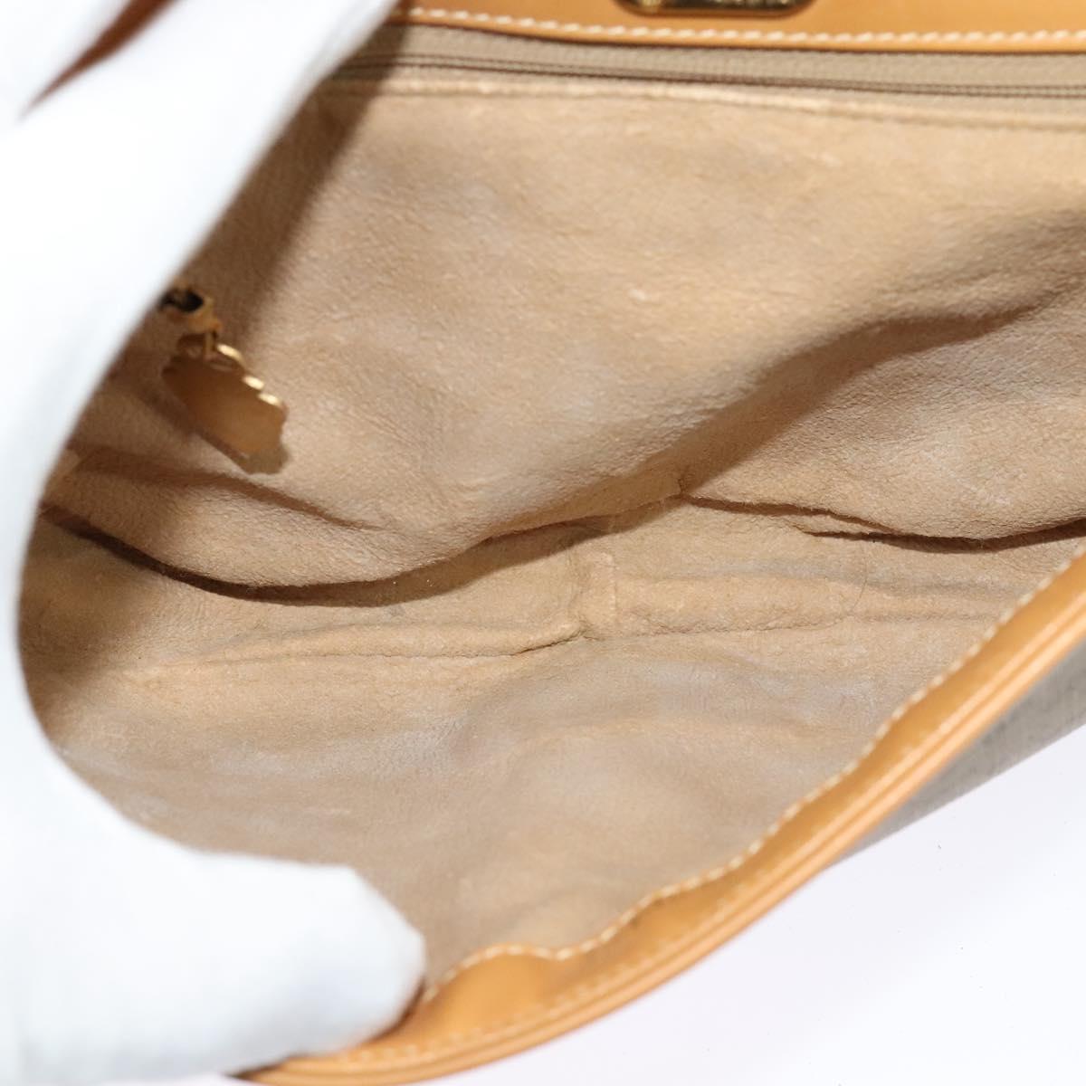 GUCCI Micro GG Supreme Web Sherry Line Shoulder Bag PVC Beige Gold Auth 123106