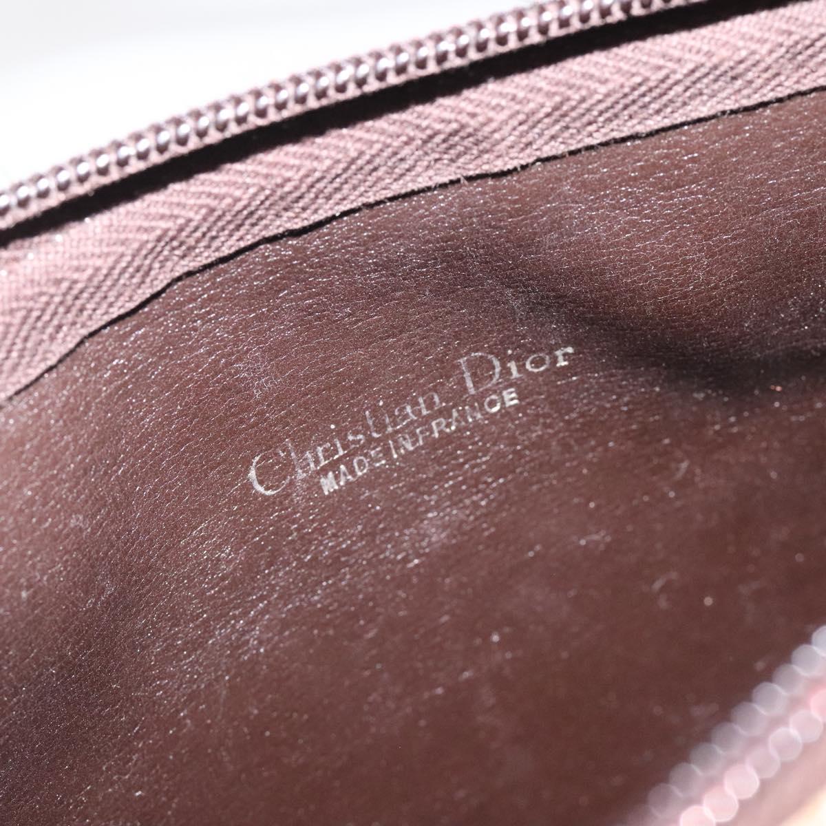 Christian Dior Trotter Canvas Shoulder Bag Brown Gold Auth 123107