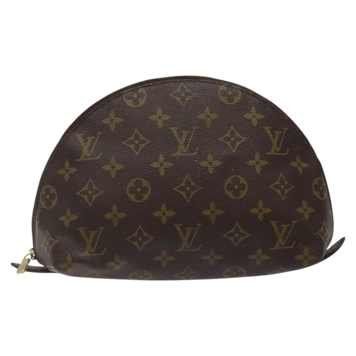 LOUIS VUITTON Monogram Trousse Demi Ronde Cosmetic Pouch M47520 LV Auth 123118