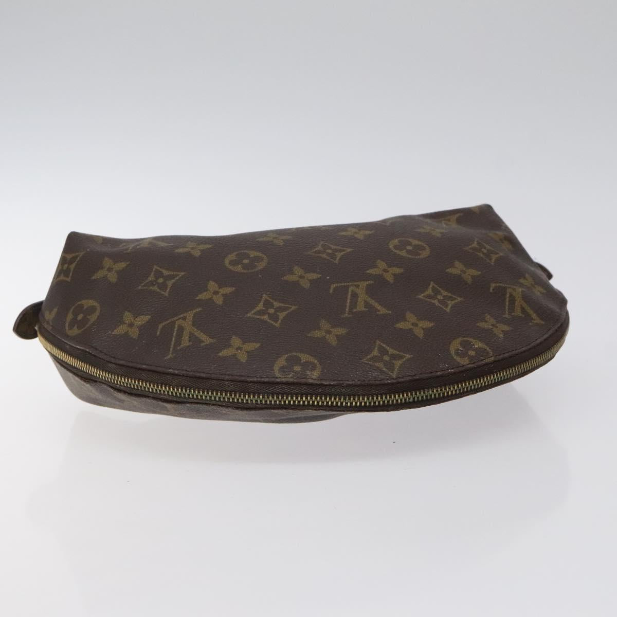 LOUIS VUITTON Monogram Trousse Demi Ronde Cosmetic Pouch M47520 LV Auth 123118