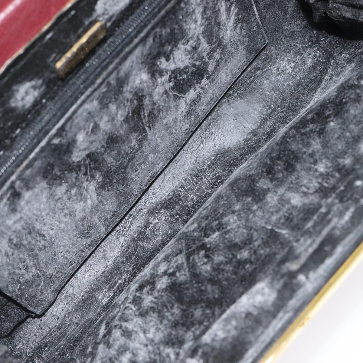 BALLY Quilted Chain Shoulder Bag Leather Bordeaux Gold Auth 123134