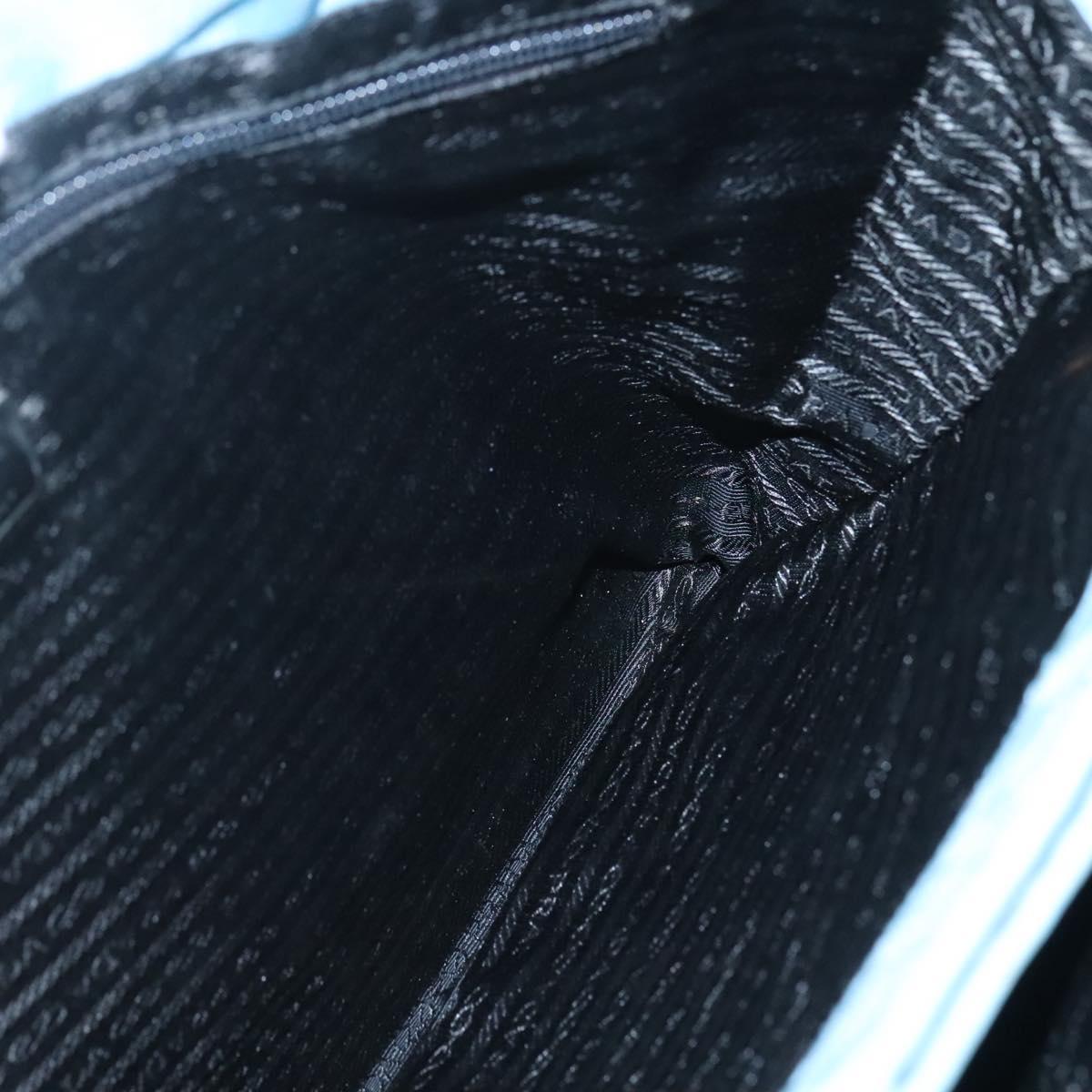 PRADA Tote Bag Nylon Light Blue Silver Auth 123154