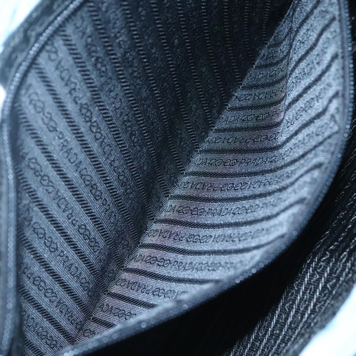 PRADA Tote Bag Nylon Light Blue Silver Auth 123154