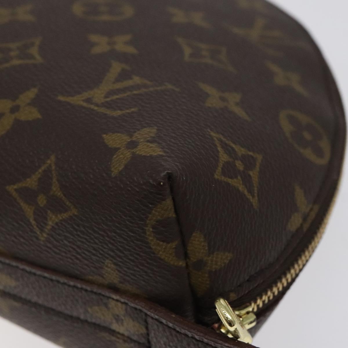 LOUIS VUITTON Monogram Trousse Demi Ronde Cosmetic Pouch M47520 LV Auth 123168