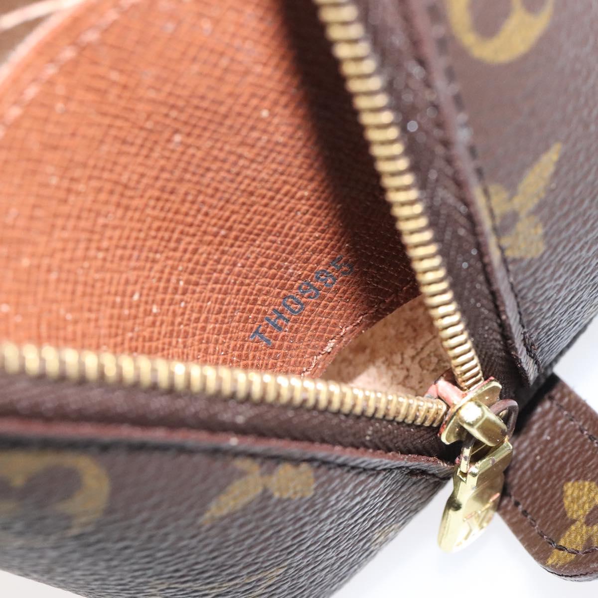 LOUIS VUITTON Monogram Trousse Demi Ronde Cosmetic Pouch M47520 LV Auth 123168