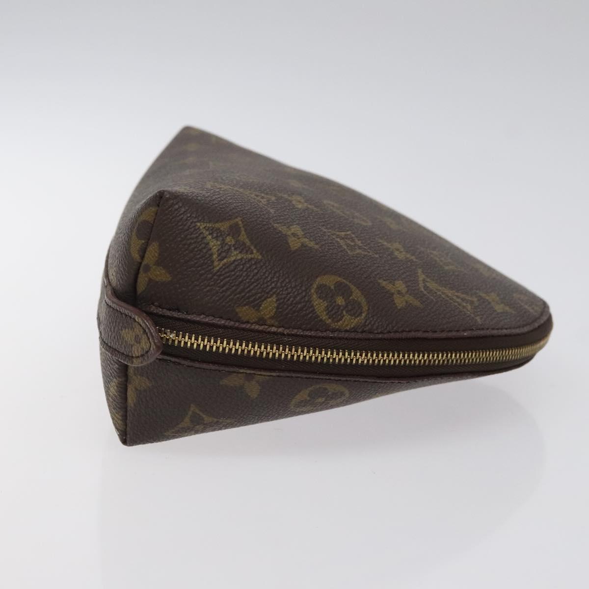LOUIS VUITTON Monogram Trousse Demi Ronde Cosmetic Pouch M47520 LV Auth 123168