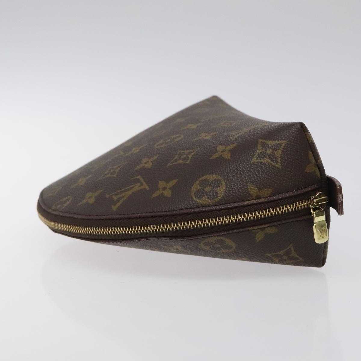 LOUIS VUITTON Monogram Trousse Demi Ronde Cosmetic Pouch M47520 LV Auth 123168