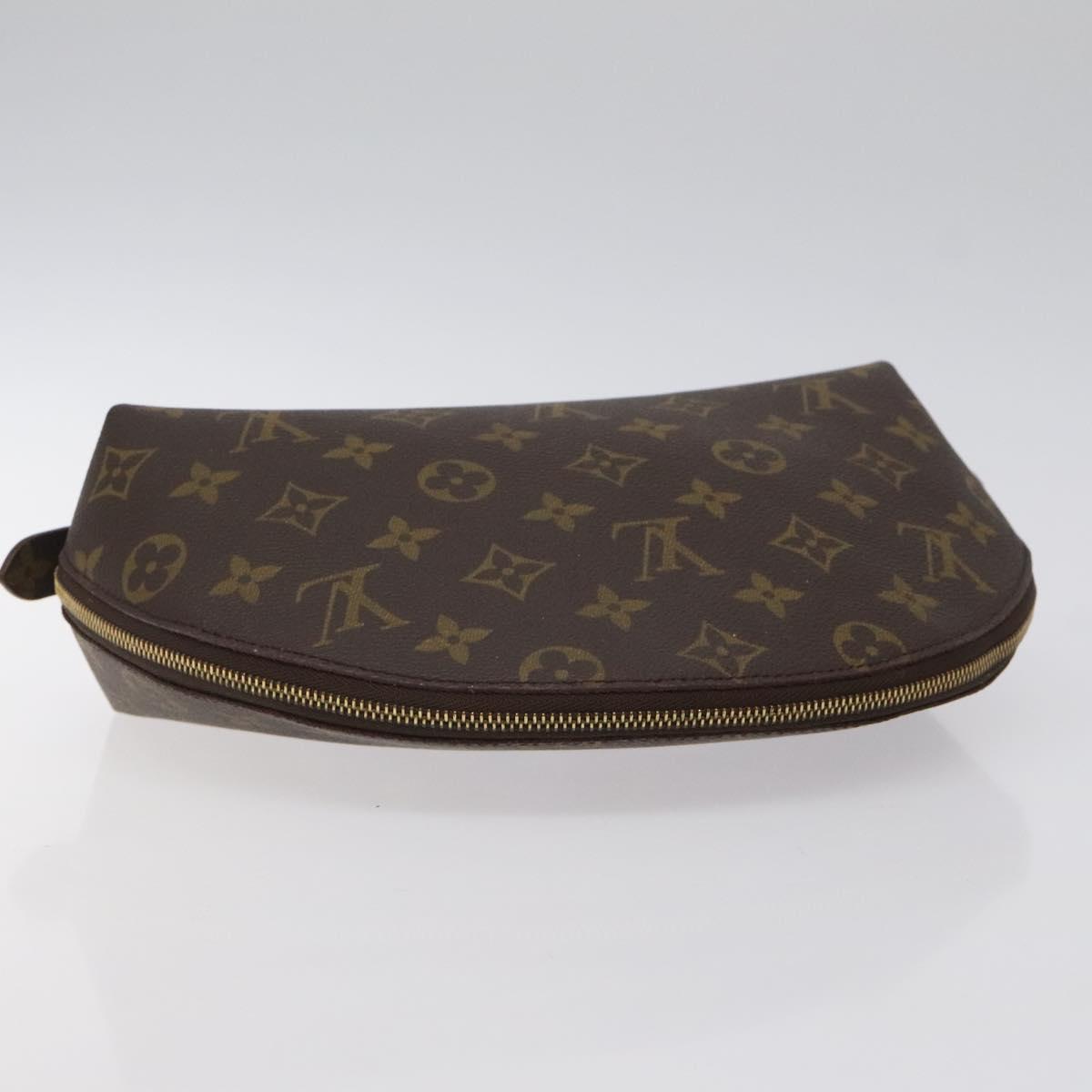 LOUIS VUITTON Monogram Trousse Demi Ronde Cosmetic Pouch M47520 LV Auth 123168