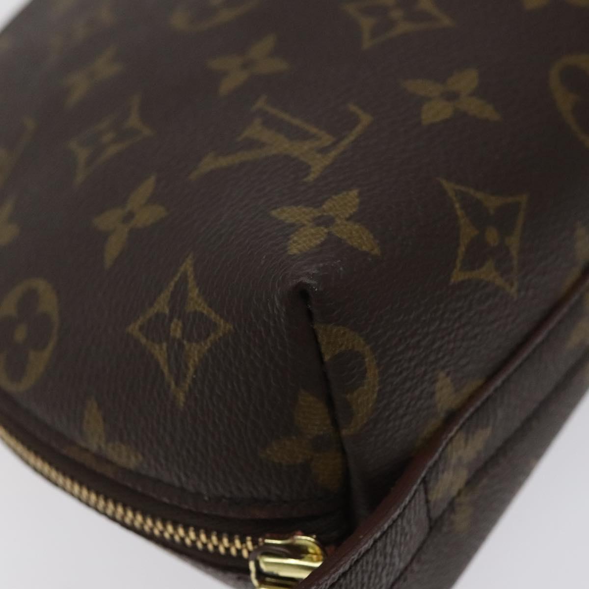 LOUIS VUITTON Monogram Trousse Demi Ronde Cosmetic Pouch M47520 LV Auth 123168