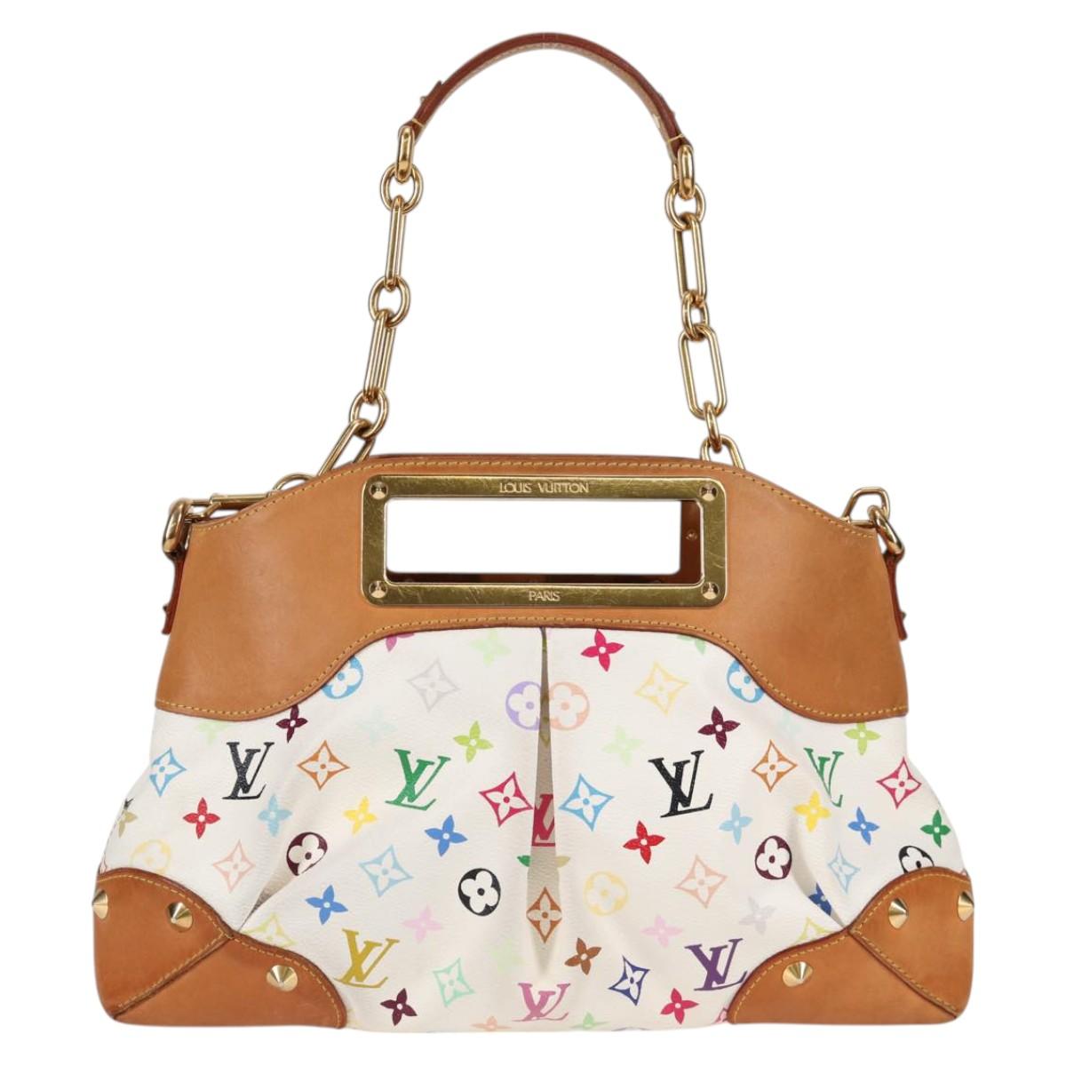 LOUIS VUITTON Monogram Multicolor Judy MM Bag 2Way White M40255 LV Auth 123177V