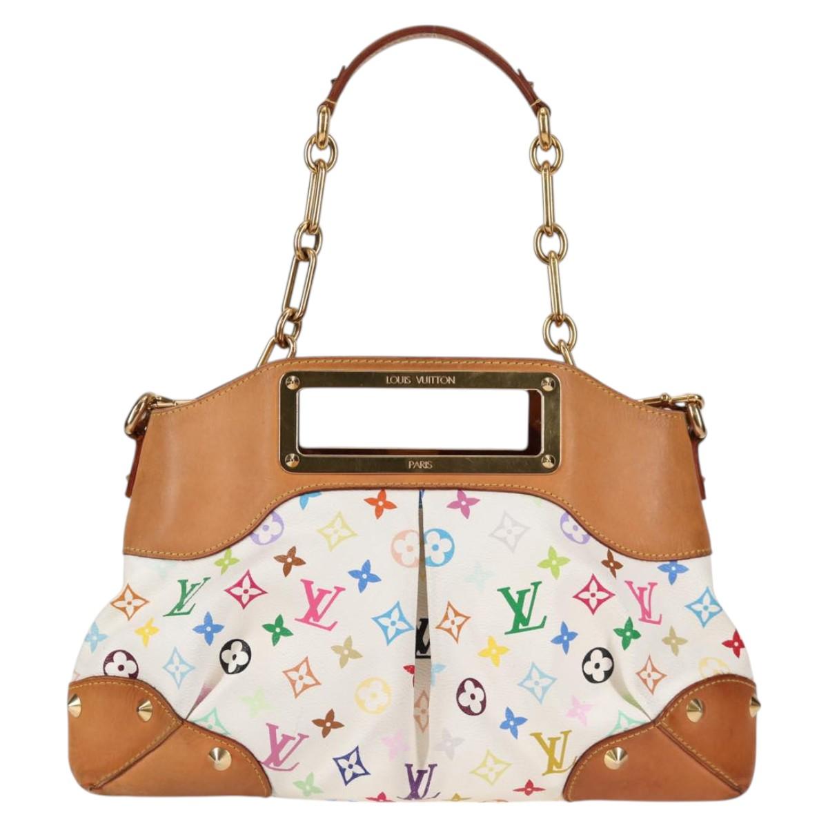 LOUIS VUITTON Monogram Multicolor Judy MM Bag 2Way White M40255 LV Auth 123177V