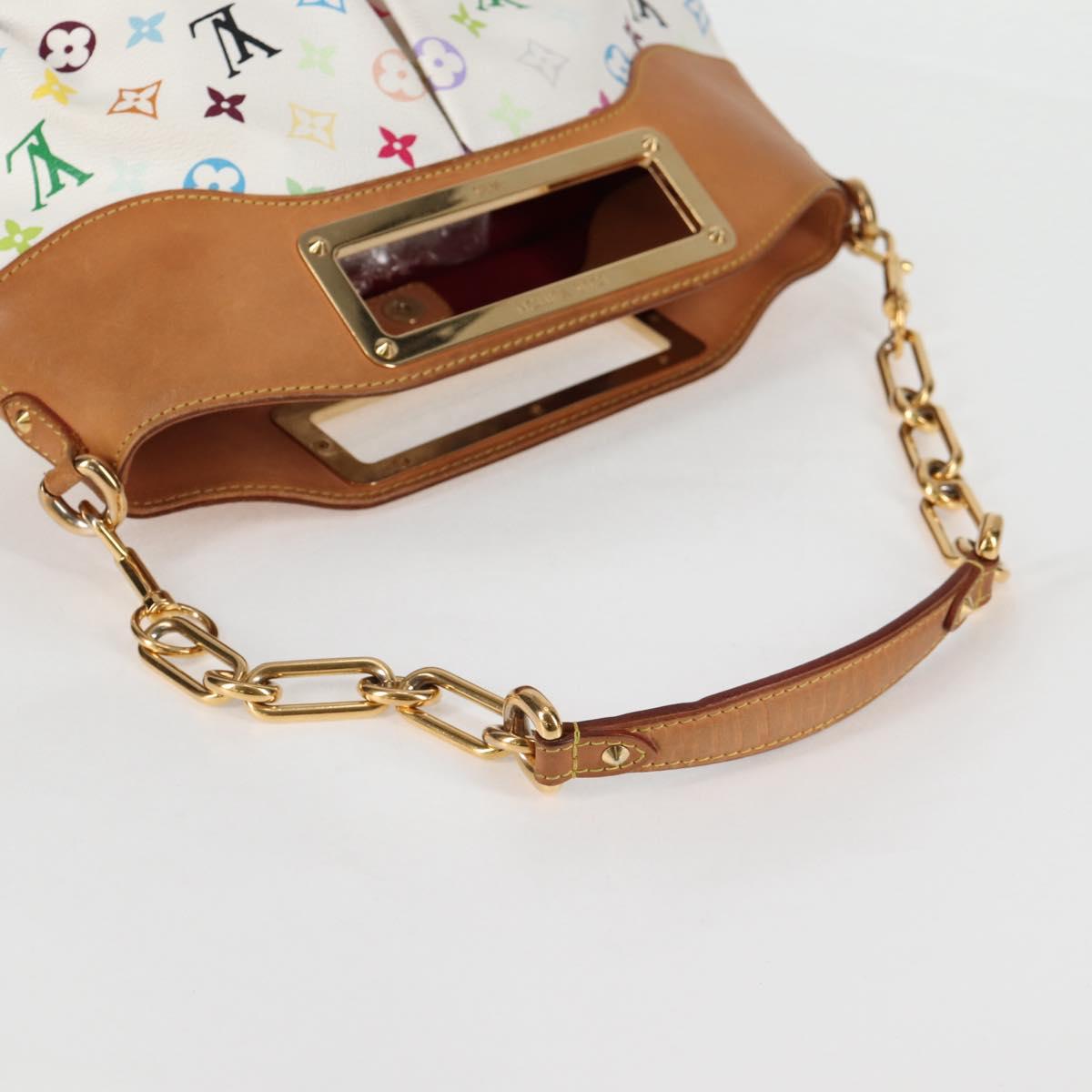 LOUIS VUITTON Monogram Multicolor Judy MM Bag 2Way White M40255 LV Auth 123177V