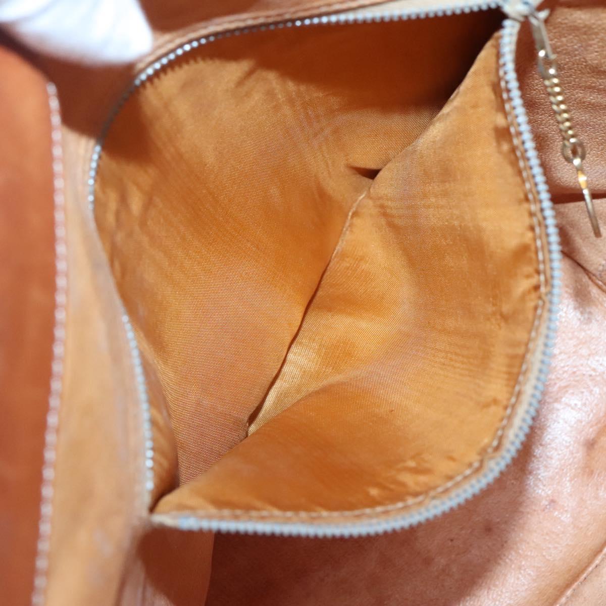 CELINE Macadam Canvas Shoulder Bag PVC Leather Brown Gold Auth 123185