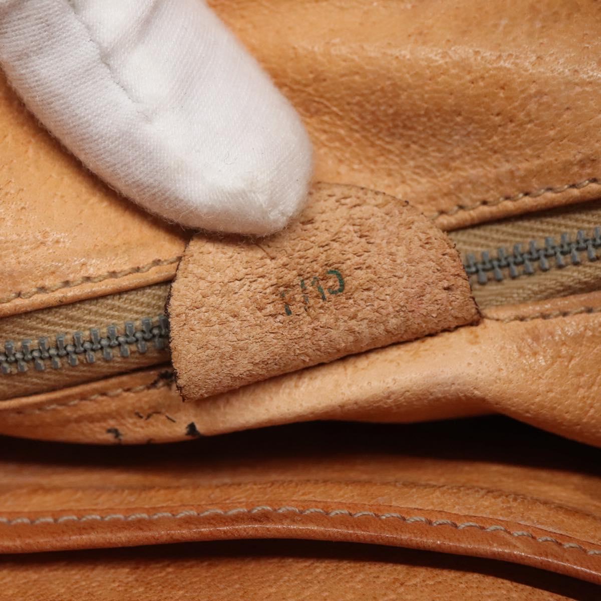 CELINE Macadam Canvas Shoulder Bag PVC Leather Brown Gold Auth 123185