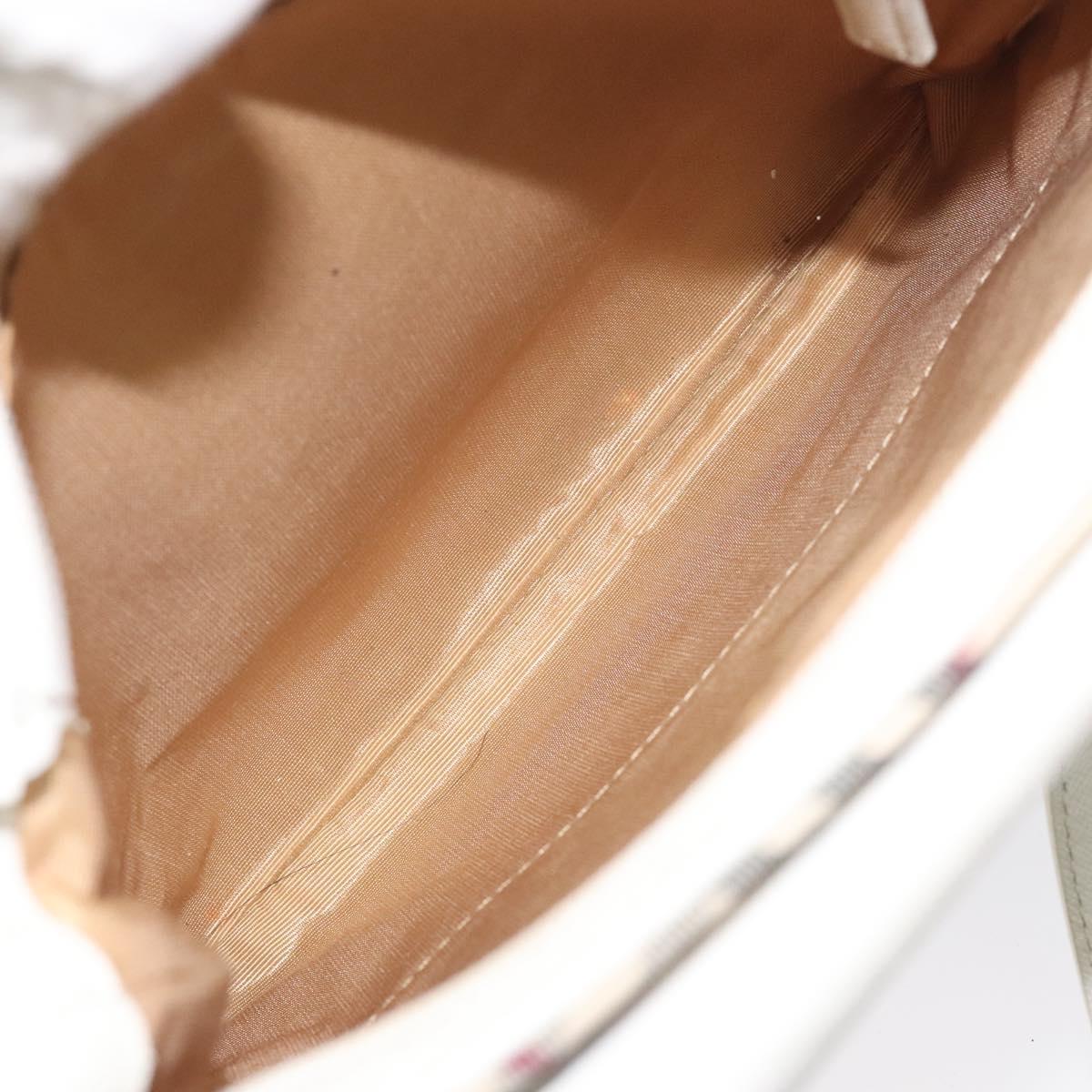 BURBERRY Nova Check Shoulder Bag Canvas Beige Silver Auth 123191