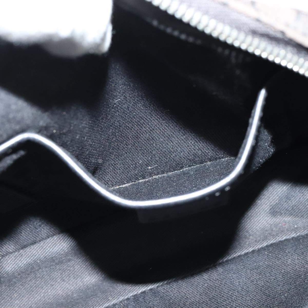 CELINE Macadam Canvas Shoulder Bag Black Silver Auth 123220