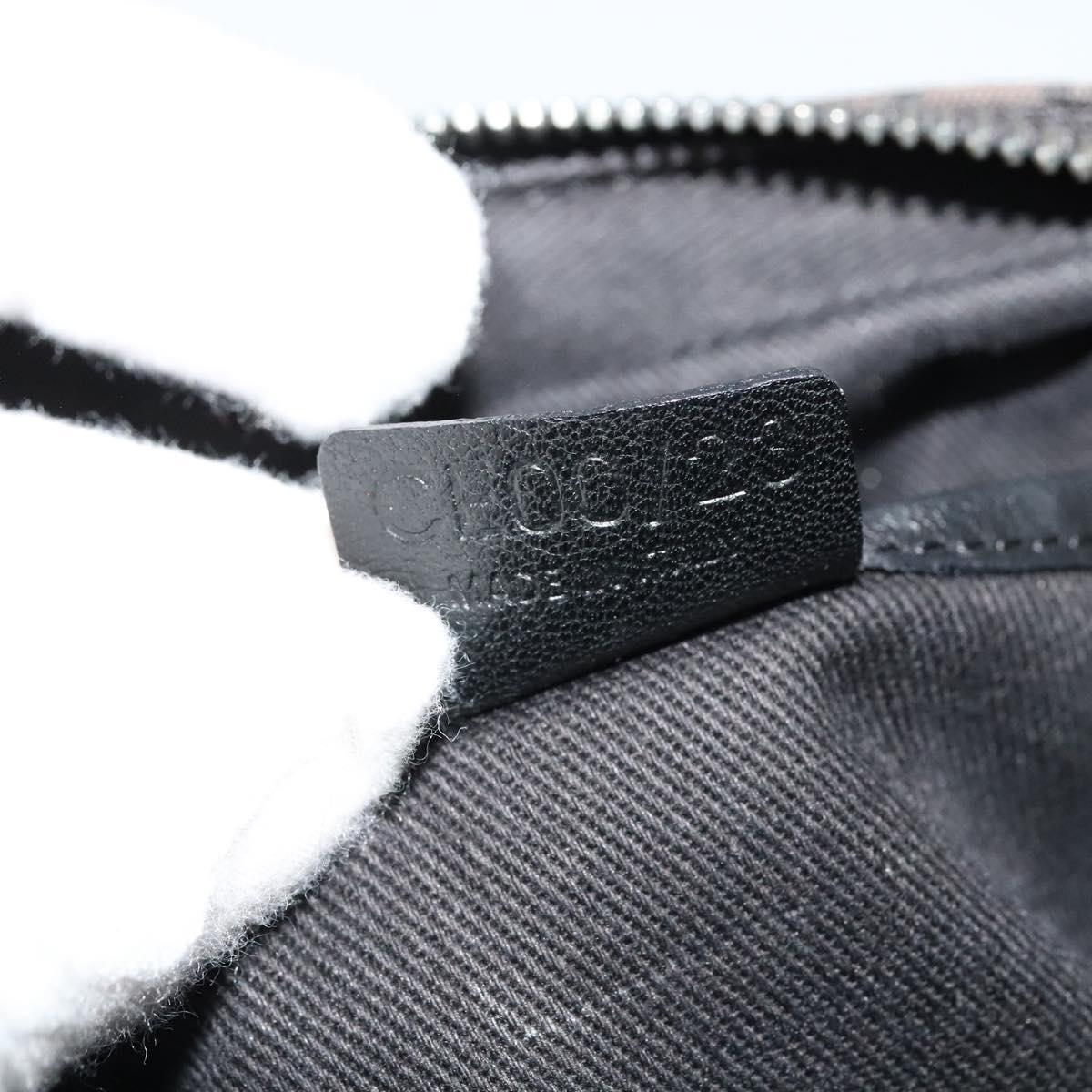 CELINE Macadam Canvas Shoulder Bag Black Silver Auth 123220