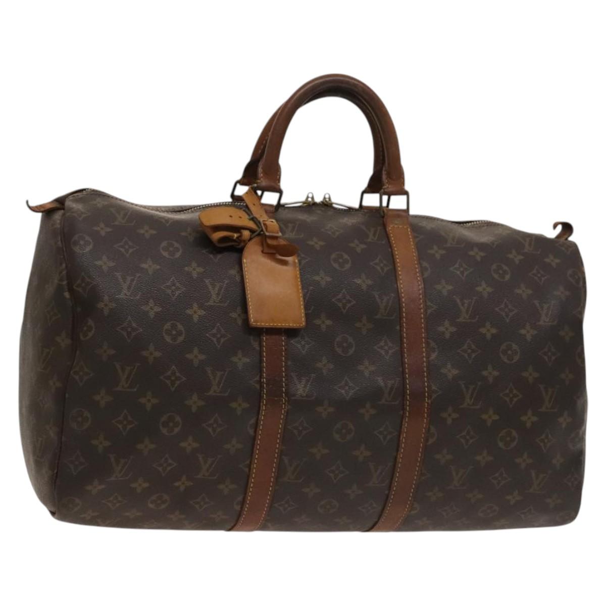 LOUIS VUITTON Monogram Keepall 55 Boston Bag M41424 LV Auth 123237
