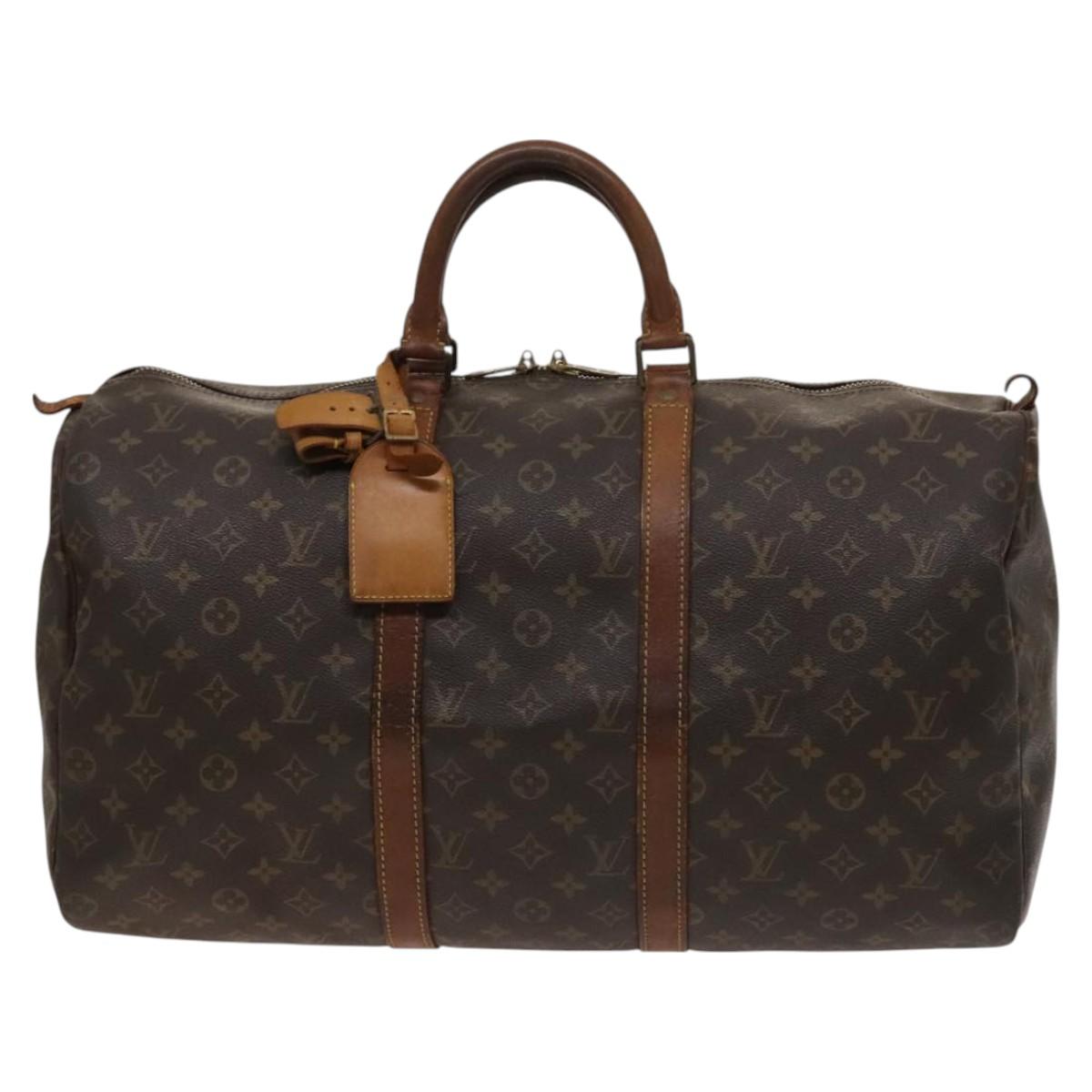 LOUIS VUITTON Monogram Keepall 55 Boston Bag M41424 LV Auth 123237