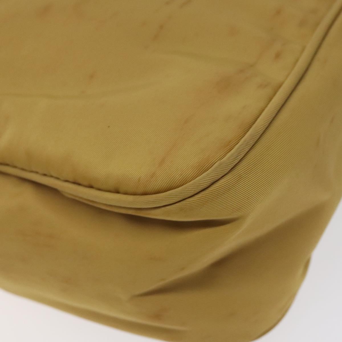 PRADA Hand Bag Nylon Beige Auth 123259