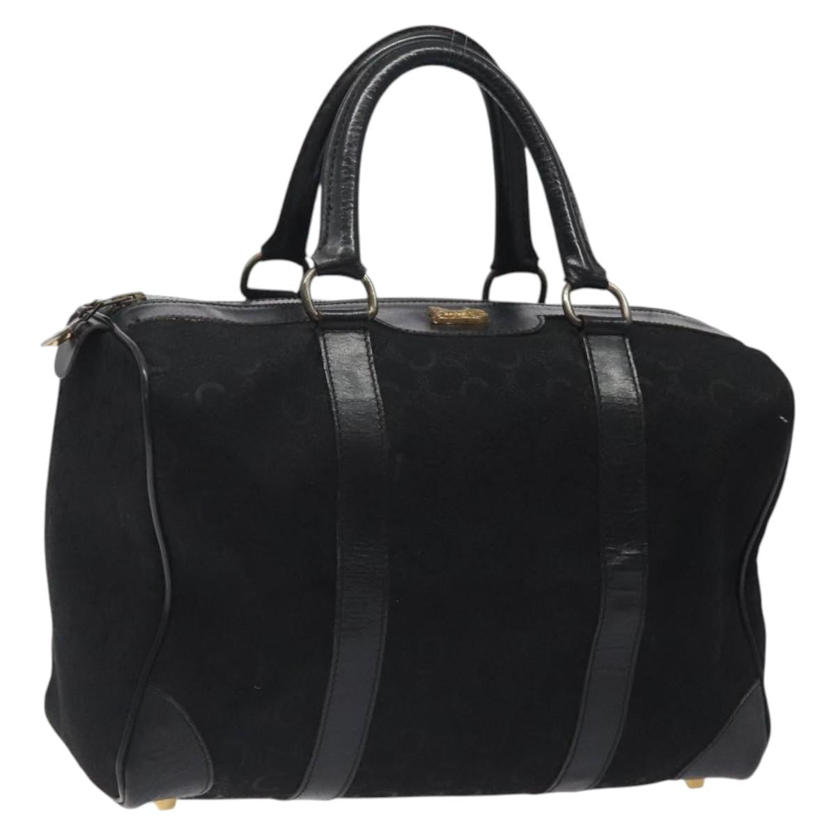CELINE C Sulky Hand Bag Canvas Black Auth 123260