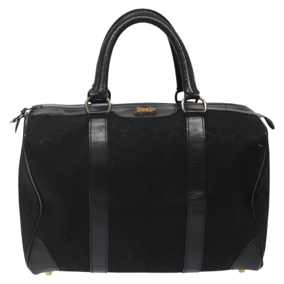CELINE C Sulky Hand Bag Canvas Black Auth 123260