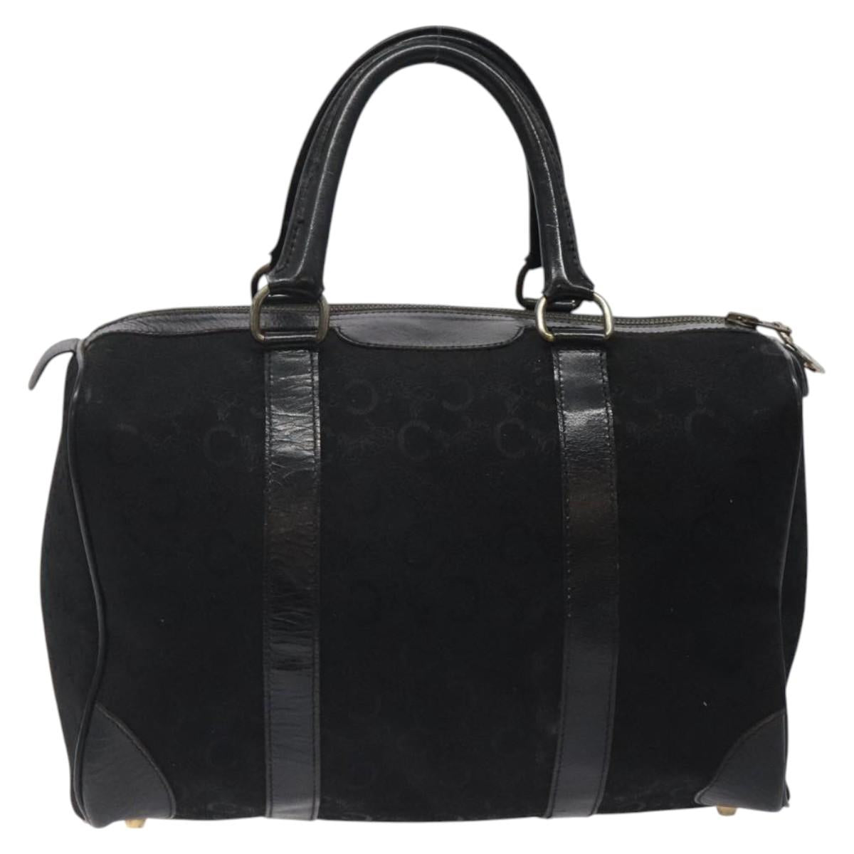 CELINE C Sulky Hand Bag Canvas Black Auth 123260