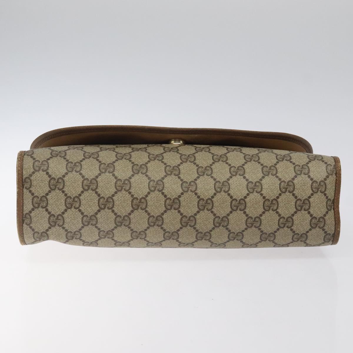 GUCCI GG Supreme Web Sherry Line Clutch Bag PVC Beige Red 89 01 031 Auth 123291