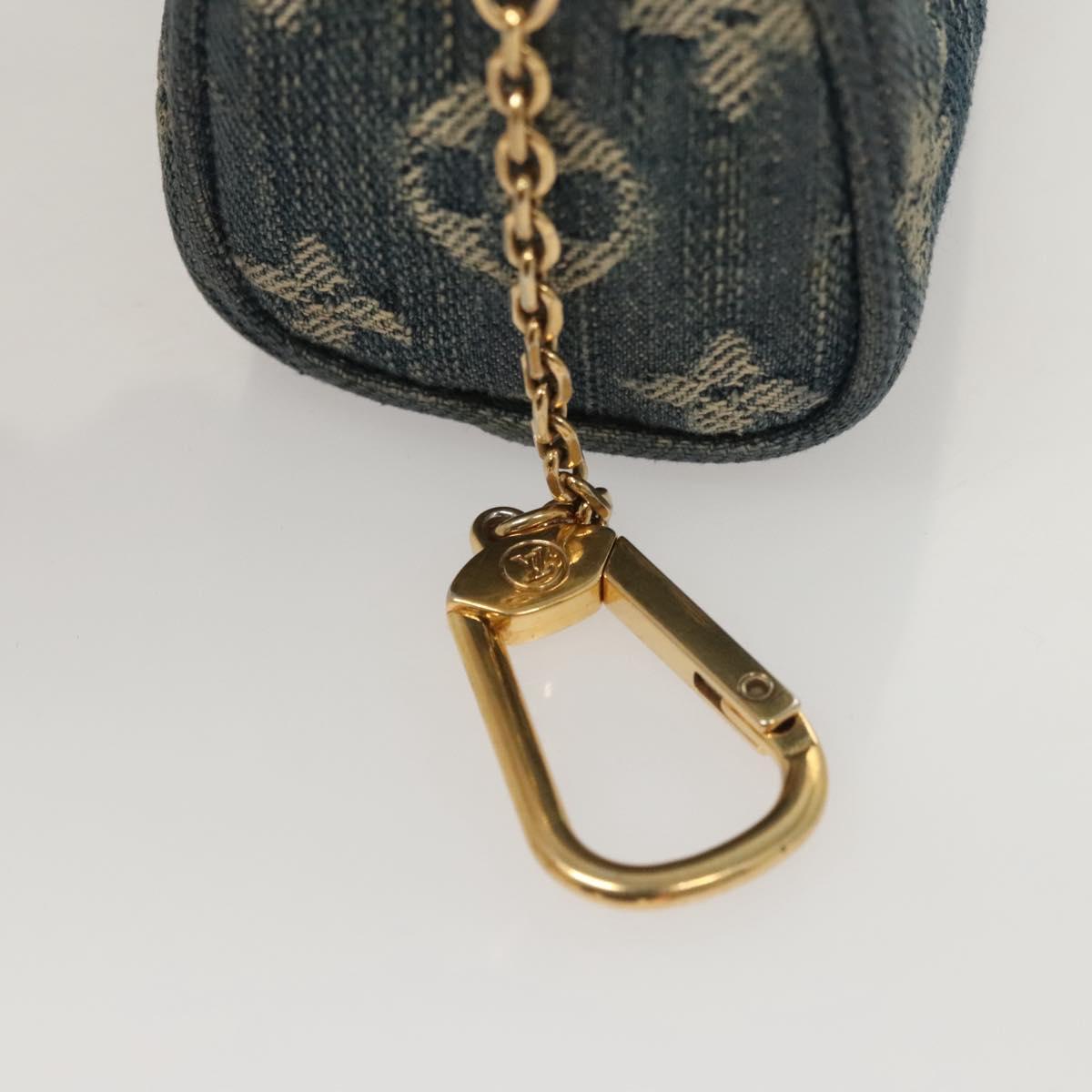 LOUIS VUITTON Monogram Denim Trousse Speedy PM Pouch Blue M95082 LV Auth 123303