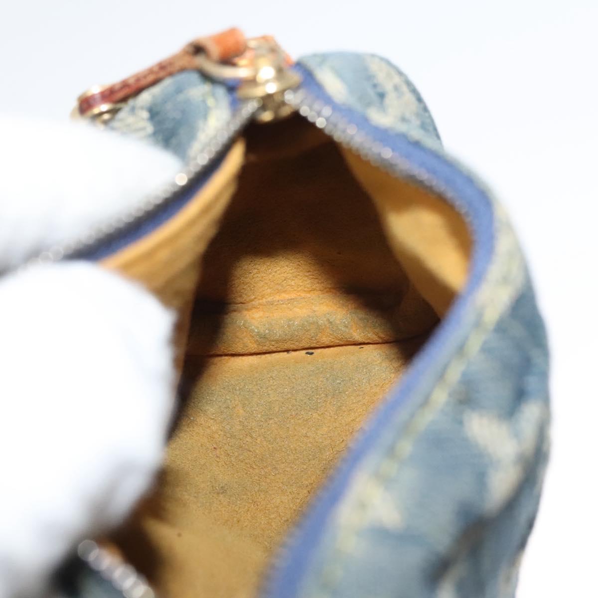 LOUIS VUITTON Monogram Denim Trousse Speedy PM Pouch Blue M95082 LV Auth 123303