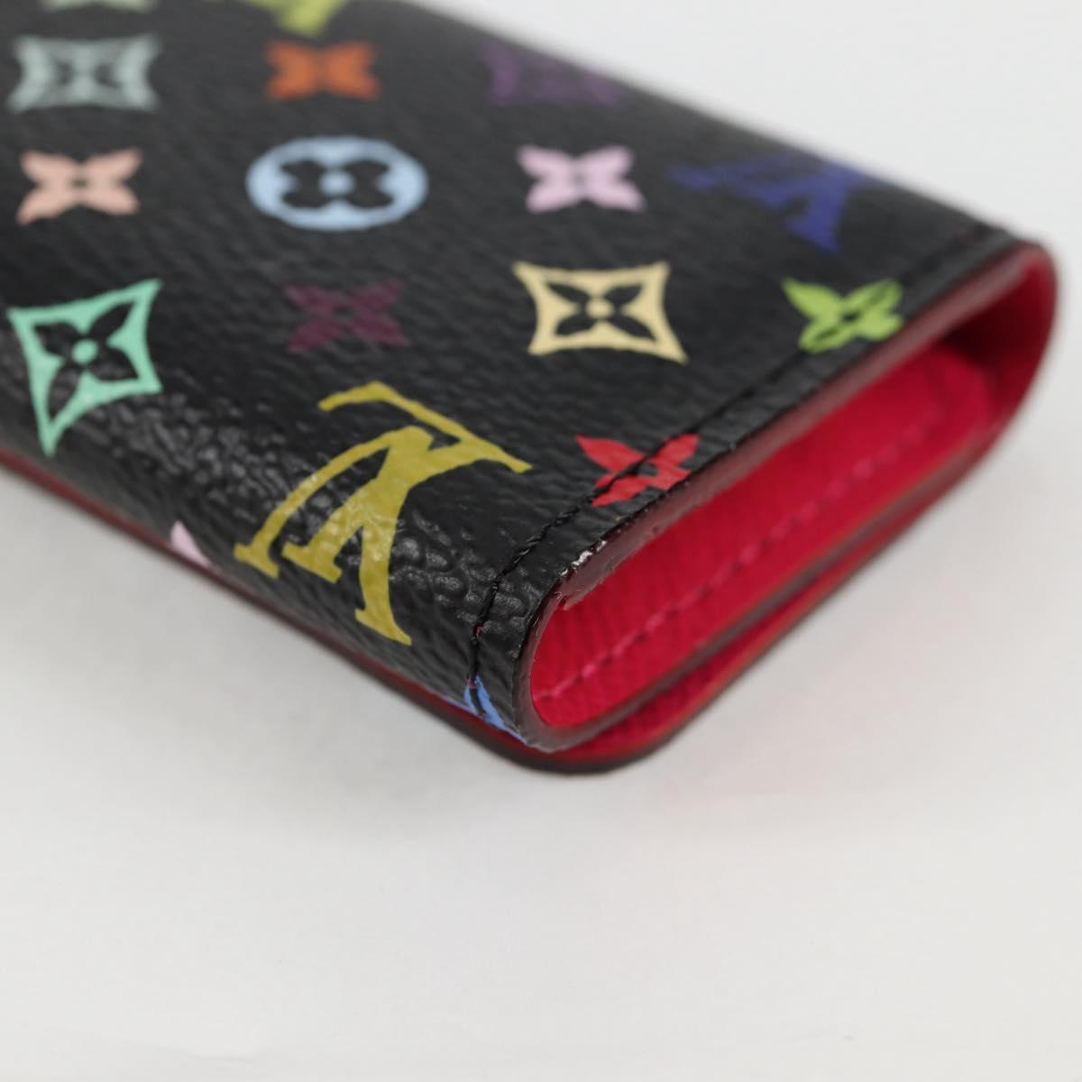 LOUIS VUITTON Multicolor Multicles 4 Key Case Black M93732 LV Auth 123309AV