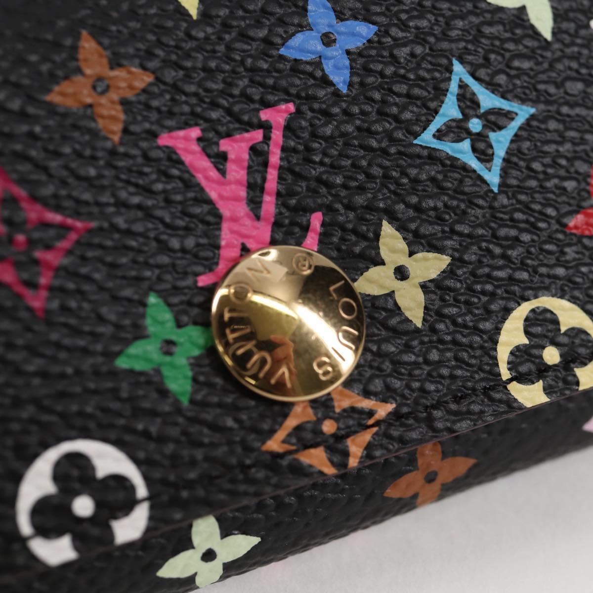 LOUIS VUITTON Multicolor Multicles 4 Key Case Black M93732 LV Auth 123309AV