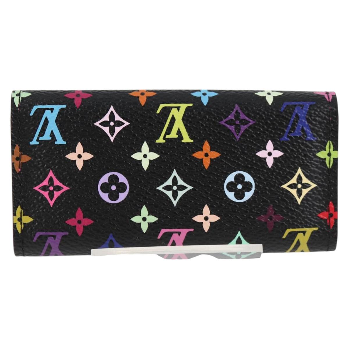 LOUIS VUITTON Multicolor Multicles 4 Key Case Black M93732 LV Auth 123309AV