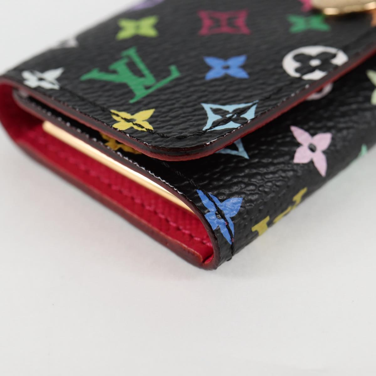 LOUIS VUITTON Multicolor Multicles 4 Key Case Black M93732 LV Auth 123309AV
