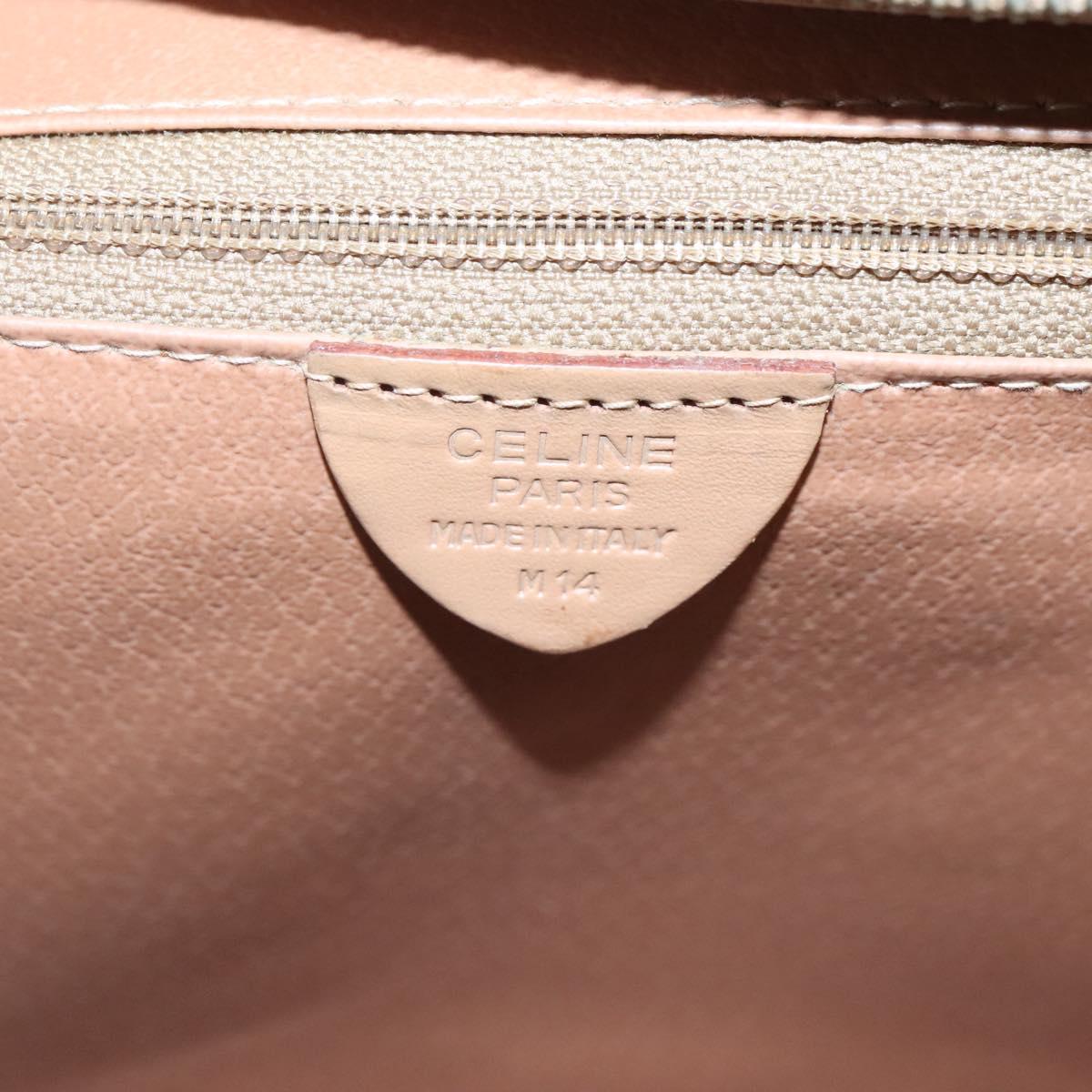 CELINE Macadam Canvas Hand Bag PVC Leather 2way Brown Gold Auth 123320