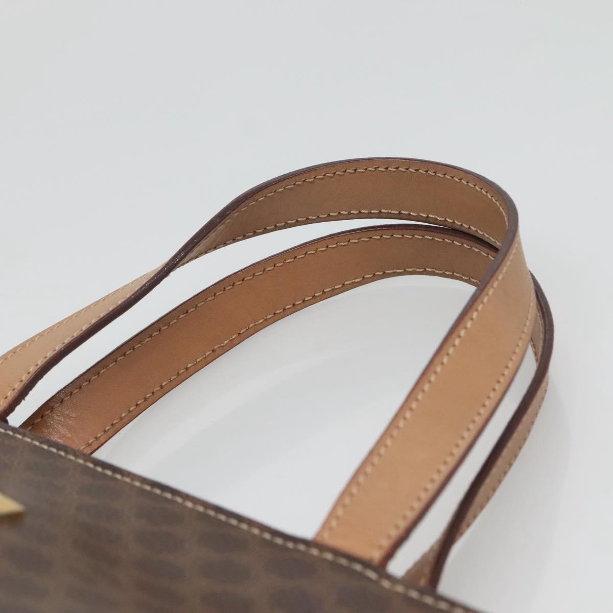 CELINE Macadam Canvas Hand Bag PVC Leather 2way Brown Gold Auth 123320