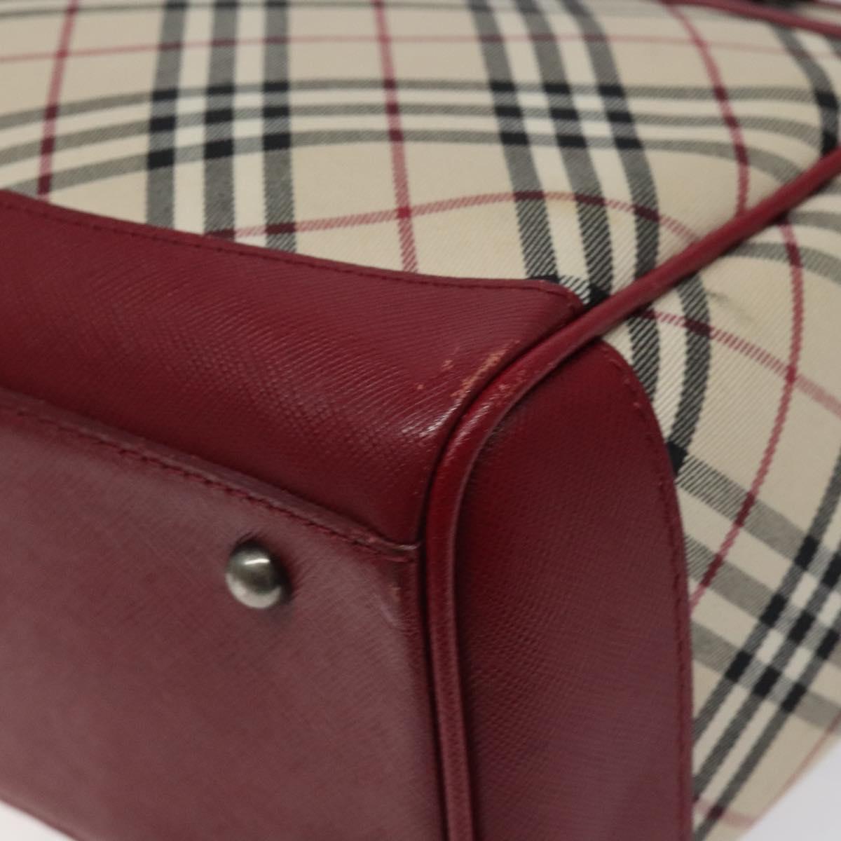 BURBERRY Nova Check Tote Bag Canvas Beige Auth 123324