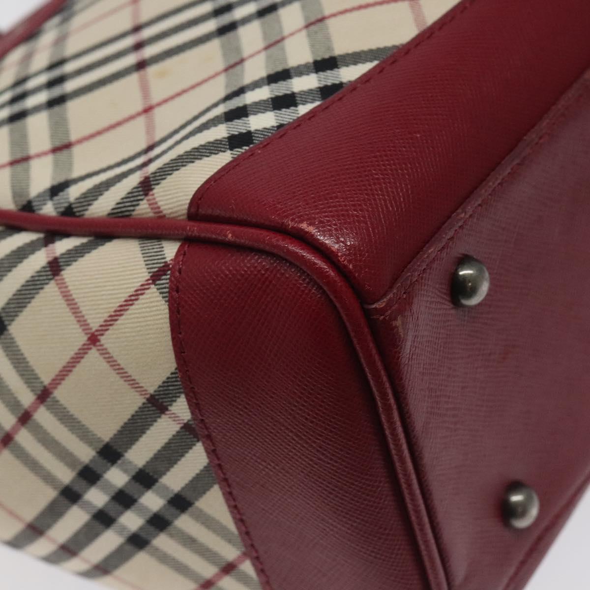 BURBERRY Nova Check Tote Bag Canvas Beige Auth 123324