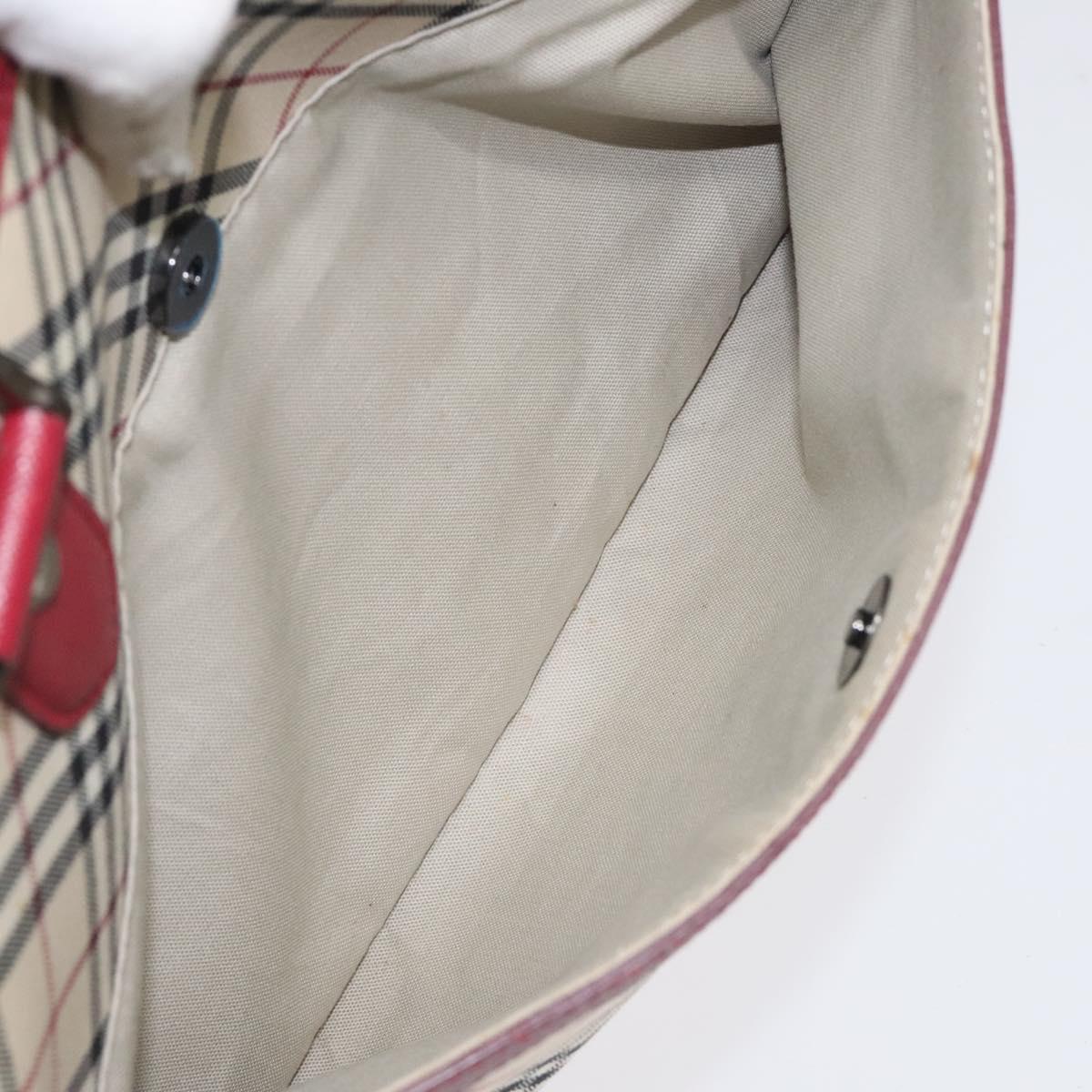 BURBERRY Nova Check Tote Bag Canvas Beige Auth 123324