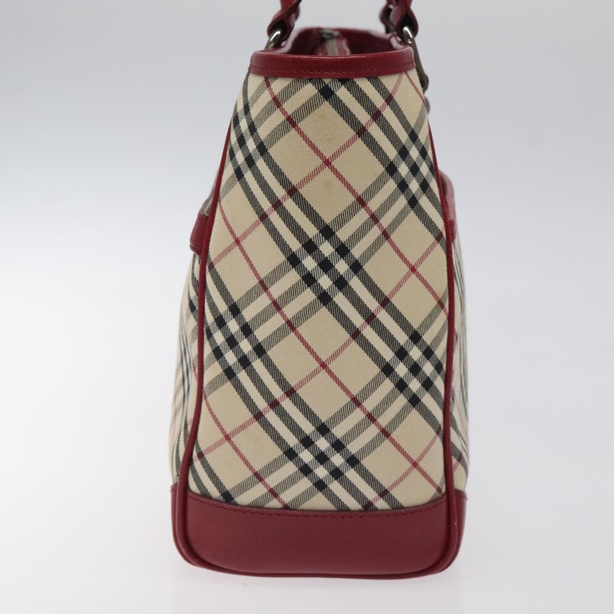 BURBERRY Nova Check Tote Bag Canvas Beige Auth 123324