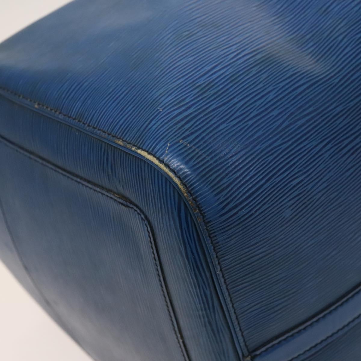 LOUIS VUITTON Epi Keepall 60 Boston Bag Blue M42945 LV Auth 123336