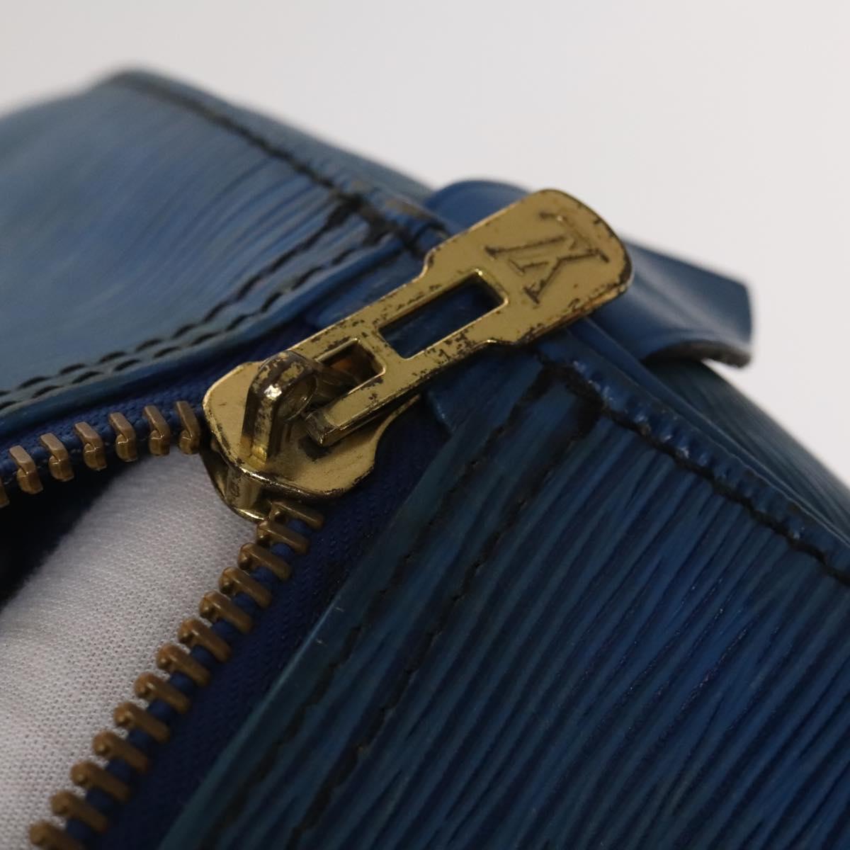 LOUIS VUITTON Epi Keepall 60 Boston Bag Blue M42945 LV Auth 123336