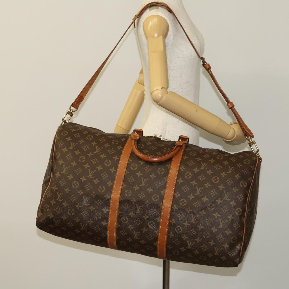LOUIS VUITTON Monogram Keepall Bandouliere 60 Boston Bag M41412 LV Auth 123340