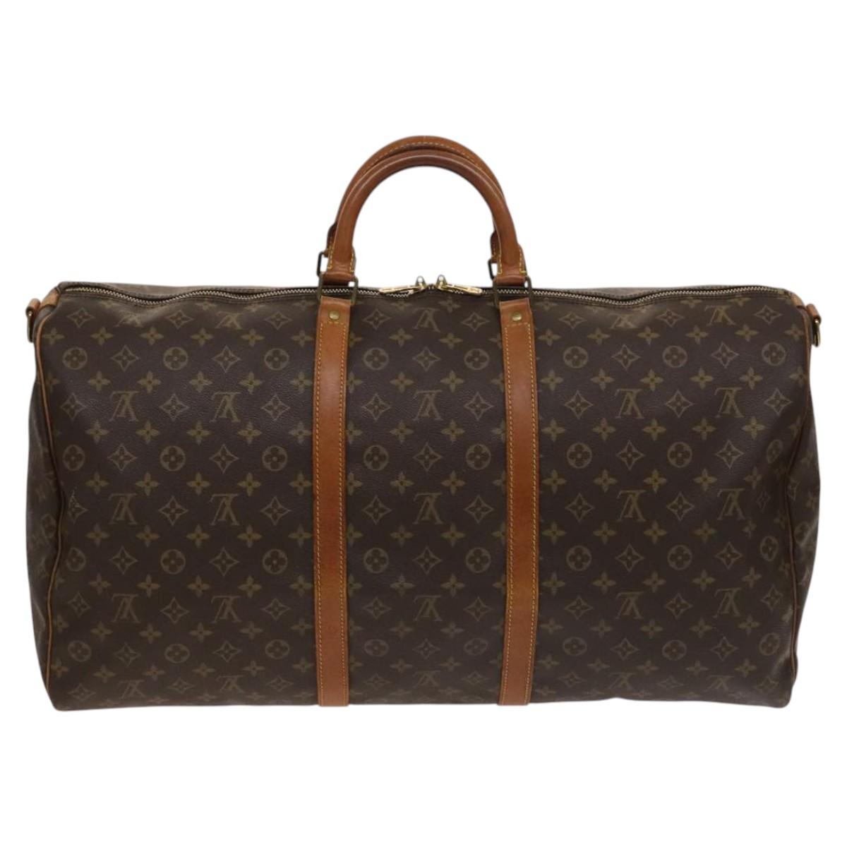 LOUIS VUITTON Monogram Keepall Bandouliere 60 Boston Bag M41412 LV Auth 123340