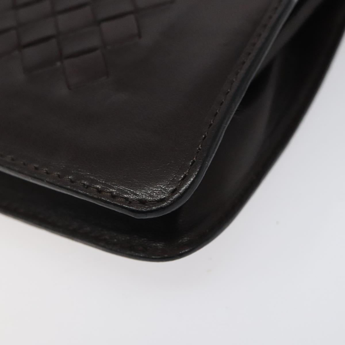 BOTTEGA VENETA INTRECCIATO Hand Bag Leather Brown Gold Auth 123359