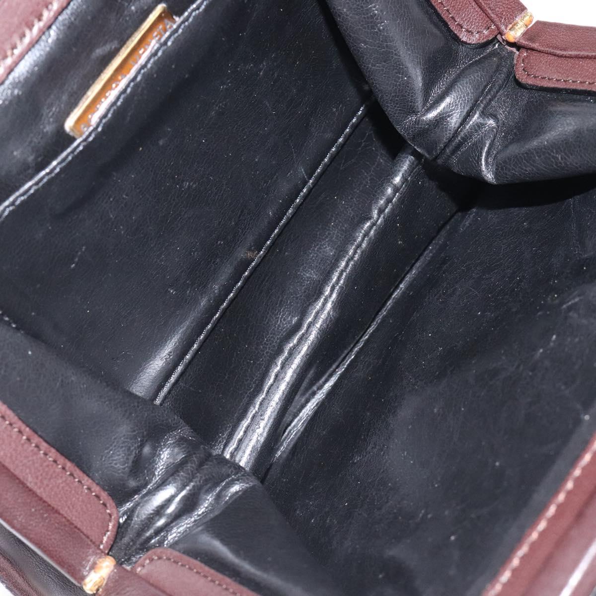 BOTTEGA VENETA INTRECCIATO Hand Bag Leather Brown Gold Auth 123359